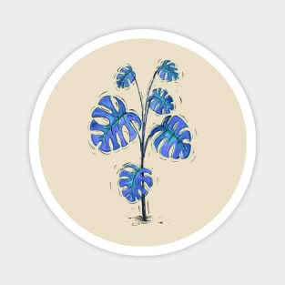 Monstera deliciosa blue version Magnet